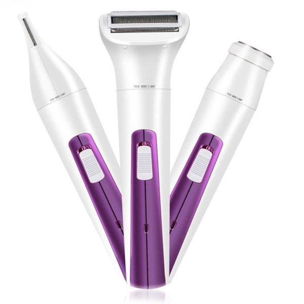 Elektrisk epilator för kvinnor - intim baddräkt för ansiktsögonbryn och ben - 3 i 1 trimmer rakhuvud - lång varaktighet 60 min - slöja