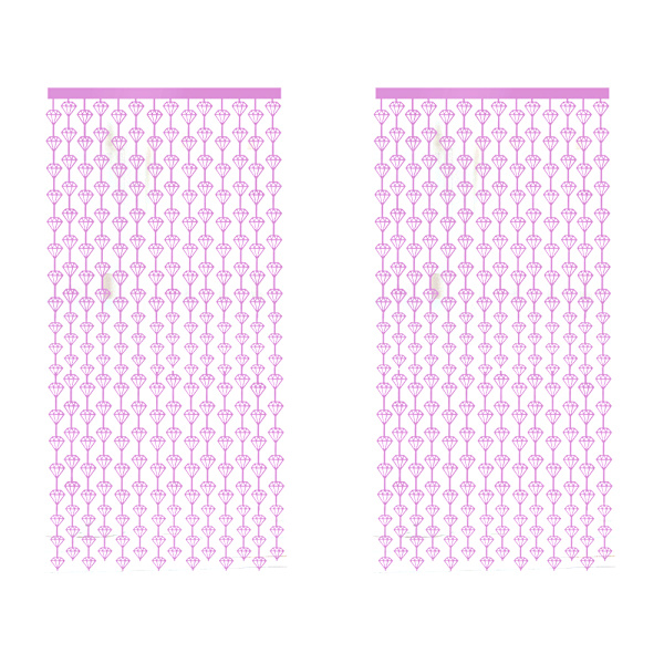 Möhippadekorationer Diamantfoliegardin - Set med 2 pink