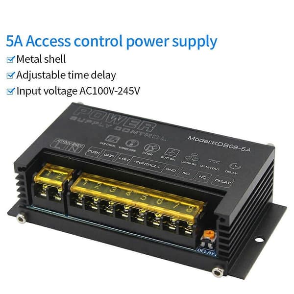 12V relébryter strømforsyning for elektronisk adgangskontrollsystem PUSH COM GND 5A 100-245V spenningsomformer regulator