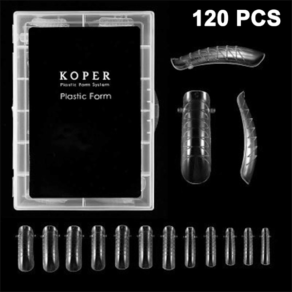 120 STK./Etui Poly Nail Extension Gel Dual Forms Neglebygger
