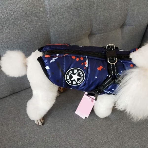Pet Varm Jacka Hund Väst Säkerhetsbälte Hund Vinter 1 Set Cold Weather Coat