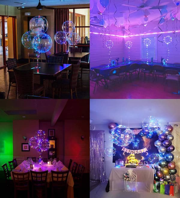 LED-ilmapallot 10 kpl. Light Up Balloons 20 tuumaa Kirkas Helium Bobo