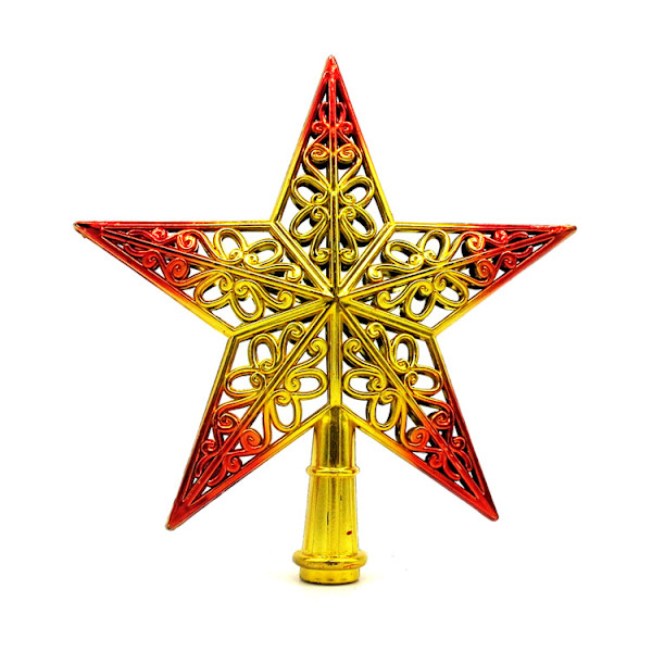 3D plast pentagram julegave til juletræ (20cm GULD)