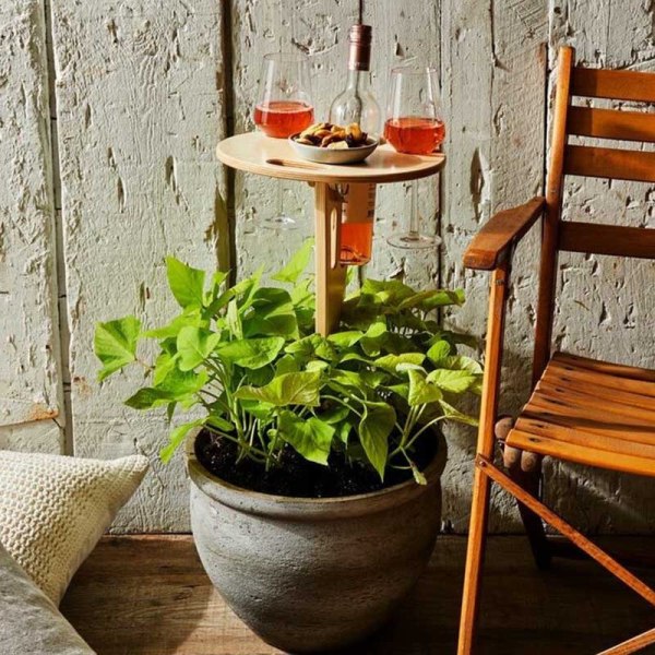 Utendørs vinbord sammenleggbart mini tre piknikbord Black