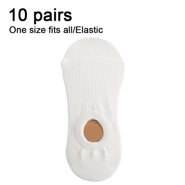 10 par Ankelsokker Damesport Korte sokker, ensfarget white