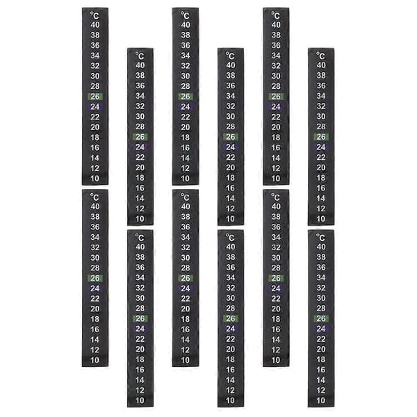12 stk Digitale Termometerklistremerker for Akvarium, Selvklebende Termometerstrimler