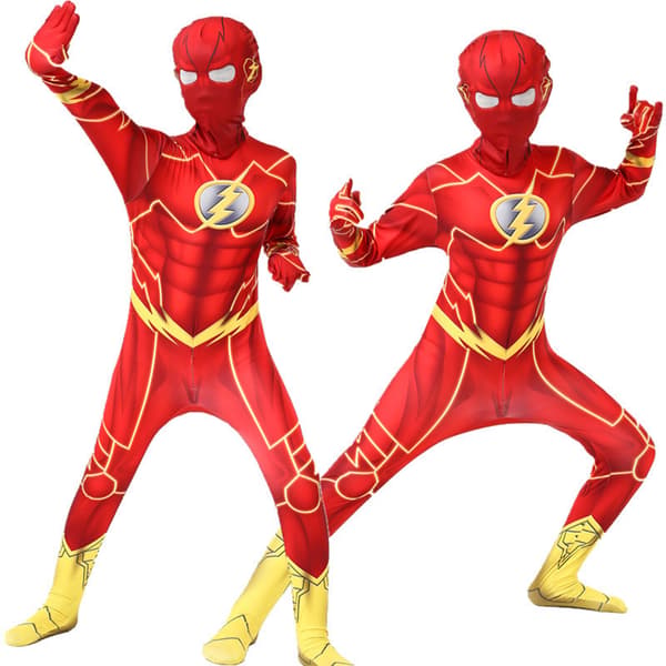 SuperhjälteThe Flash Cosplay kostym för barn Halloween zy size-170 size-130