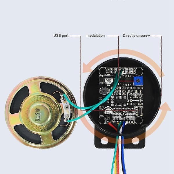 12-24V Bilstart Röst Anpassad 4-kanals Trigger Högtalare Röstprompt Ljudlarm Backsignal Bu-Good