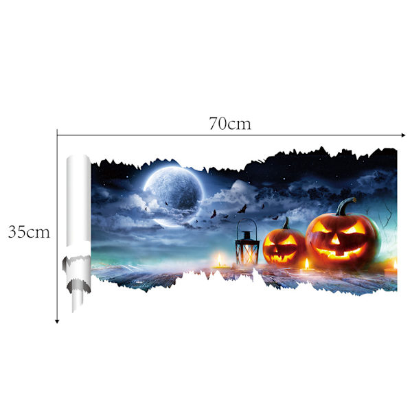 Halloween fönsterdekor 3D skrämmande väggdekaldekor prydnader