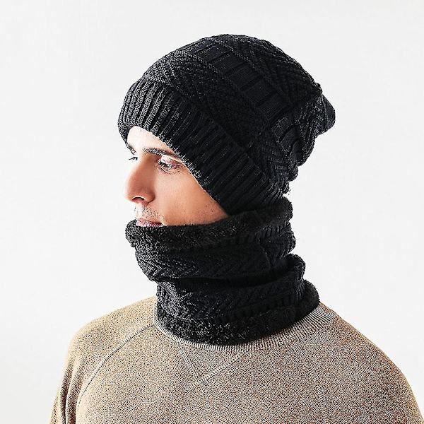 5 delar varmare set innehåller fleecefodrade stickade skidmössor Scarf varmare handskar Ski