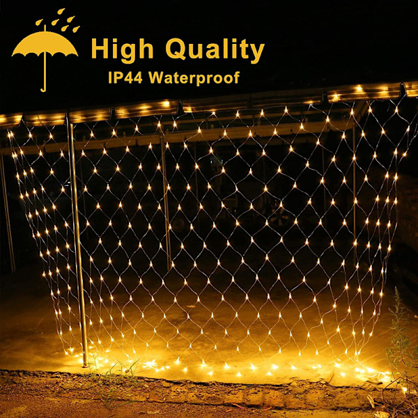 200 LED-julljus 9,8' x 6,6' Cool White 3*2Meter-【110V】Riktigt vitt