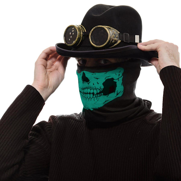 Skelettmask / halsduk / sjal | Halloween - skelettmask Grön