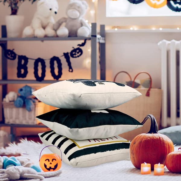 Halloween pudebetræk Sæt med 4 Halloween pudebetræk dekorativt Chat Noir