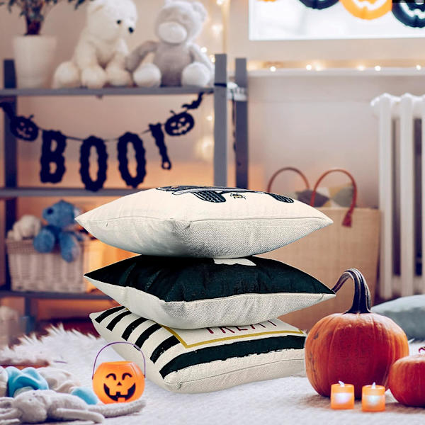 Halloween tyynynpäälliset 4 kpl Halloween-kotelo Kurpitsa Chat Noir