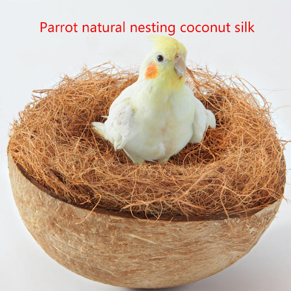Mjuk kokosfiber Fågelbo Varma duvor Papegojor Uppfödningslåda Vinter Fågelbo Sängkläder Fågel Naturfibertillbehör B