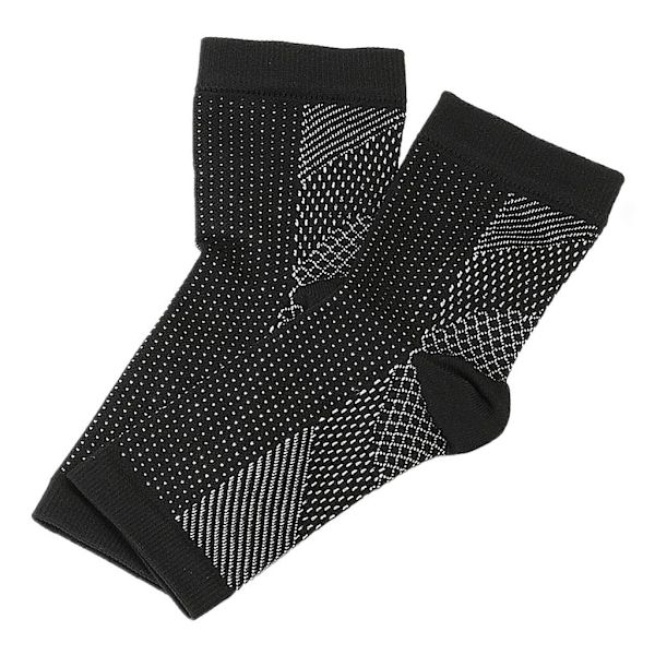 2 par kompressionsstrumpor/ankelbandage för effektiv kompre black L/XL