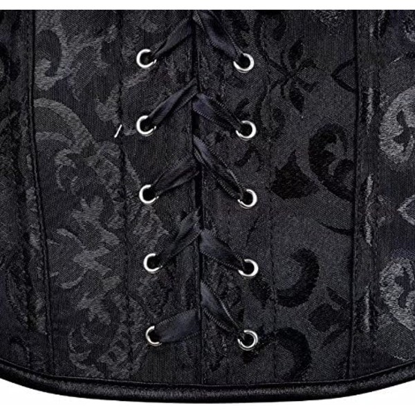 Korsetter för kvinnor Overbust Bustier Top Gothic Sexy Shoulder Black6806 L