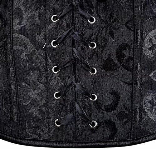 Korsetter för kvinnor Overbust Bustier Top Gothic Sexy Shoulder Black6806 XL