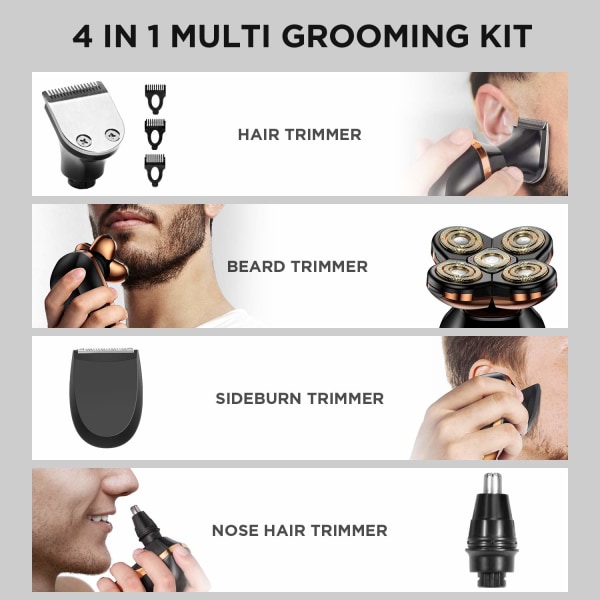 Head Shaver Elektrisk rakhyvel för män, multifunktionell