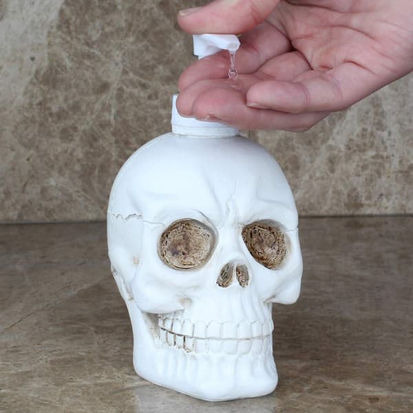 Sæbedispenser Halloween Skull Flydende Sæbepumpe Hvid