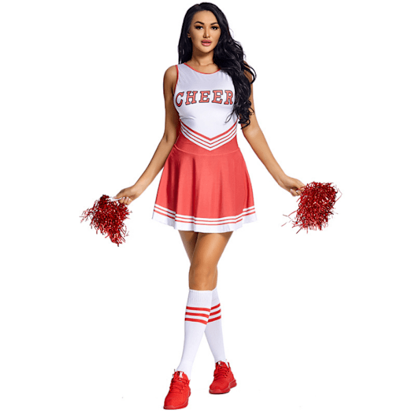 Cheerleader-asu naisille Halloween-asu red M