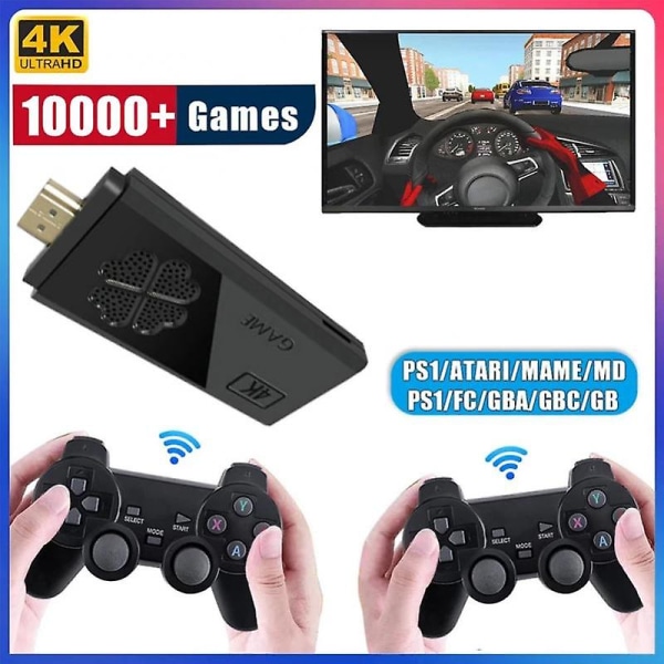 Videopelikonsoli 2,4 g kaksois langaton ohjain Pelitikku 4k 10000 Black 32G