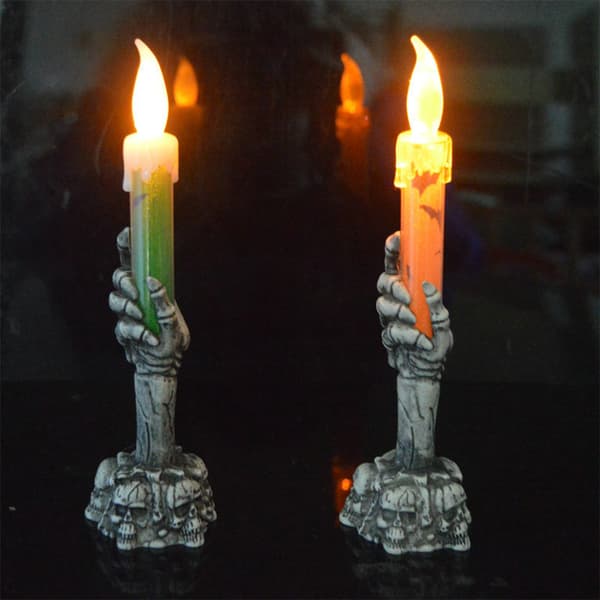Halloween Ghost Hand LED glødende lys Nattlys hodeskalle green