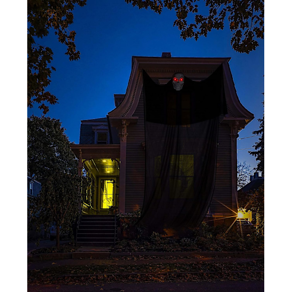 Halloween Ghost Ornament med LED-glödande ögon för läskig inomhus- och utomhusdekoration
