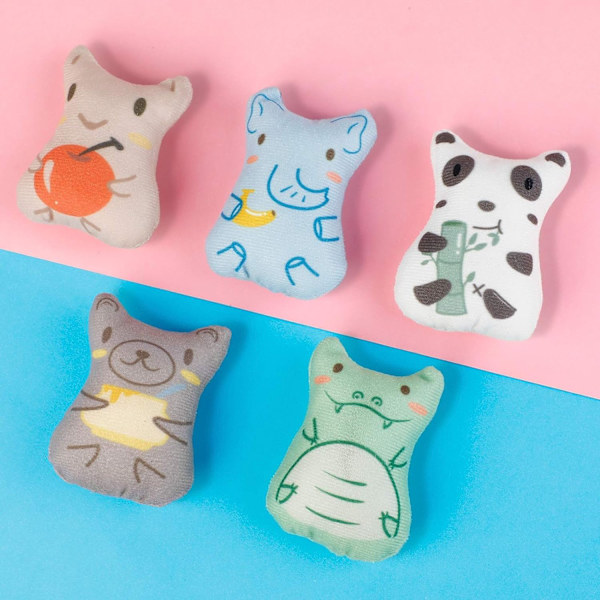 Kattmynta Leksaker för innekatter - 5st Plysch Cat Chew Toys Tandsjukdomar