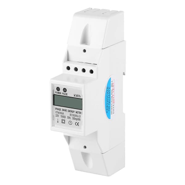 Digital LCD enfasig DIN-skena elmätare 10-40A elektronisk KWh-mätare