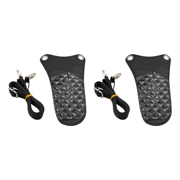 1/2/3/5 sakseveske PU-lær med justerbart skulderbelte Black 2PCS