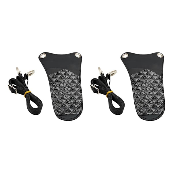 1/2 saxpåse PU-läder med justerbart axelbälte Black 2PCS