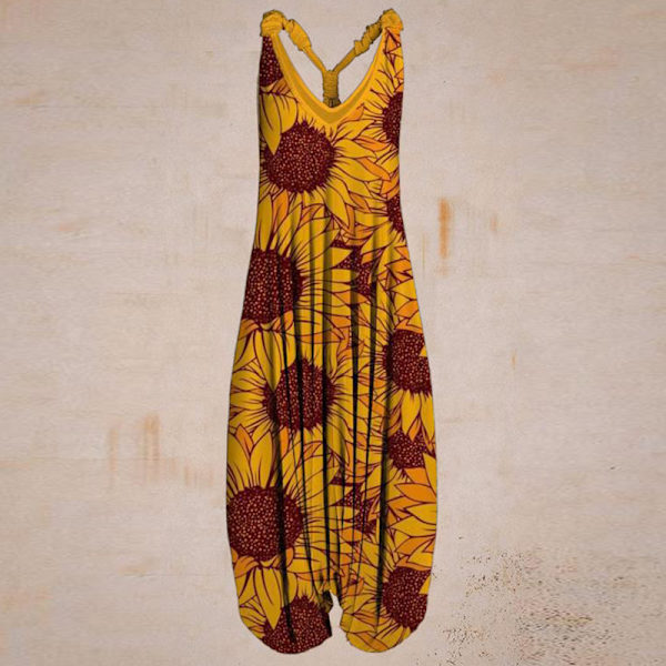 Kvinnor Jumpsuit V Neck Tank Tops Jumpsuits Lös midja Body 9# 4XL