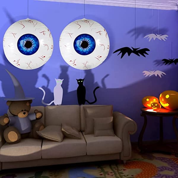 20 stk. Halloween Øjeæble Balloner Rød Grøn Blå Øjeæble blue