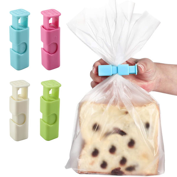 Bärbar bröd Snack Bag Sealer Vacuum Sealing Clips Green 6Pcs 1
