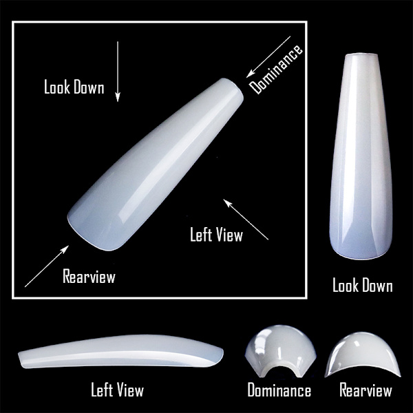 500 Cover Heltäckande Akryl Balett Lång Falsk Nail Tips Nagelverktyg transparent