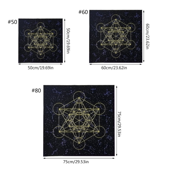 Metatrone's Cub Crystal Grid Altare Tarotduk Duk Sammet Astrologi Tarot Spådomskort Bordsduk Gobeläng 75*75cm