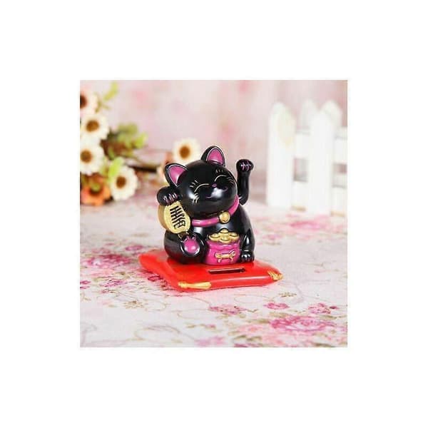 Solar Lucky Cat Statue og andet dekorativt objekt med vinkende arm kat Maneki Ne