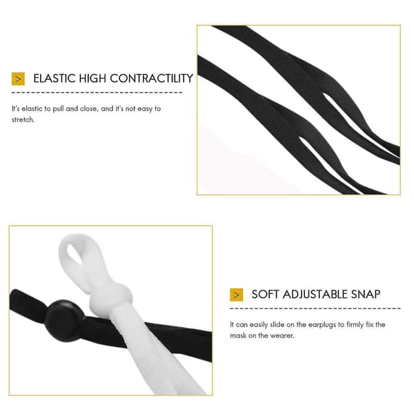600 st sömnadssnöre med elastiskt band med justerbart spänne Stretchig mask öronögla lanyard öronkåpa rep