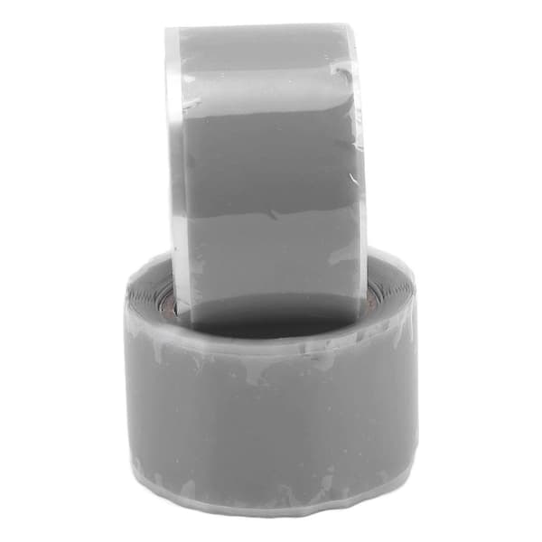 2 STK Selvsmeltende silikontape Isolasjon Vanntett Teip for reparasjon av vannrør og slanger Grå