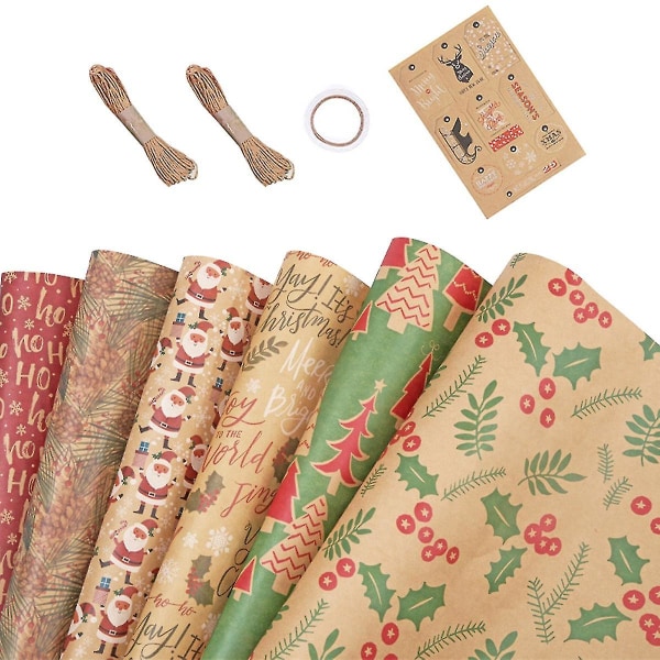 Nya omslagspappersark, kompatibla med set med 6 presentpapper