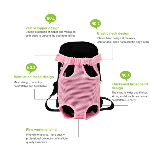 Pet Dog Carrier Ryggsäck Easy-Fit Andningsben Utanför Hund Carrier Blue XL