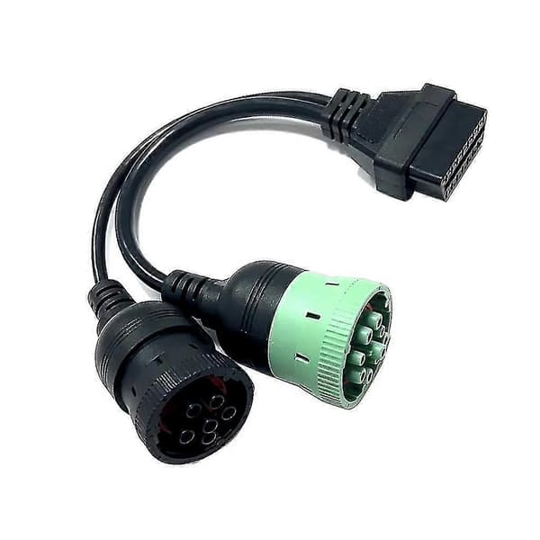 6-pin J1708 eller 9-pin J1939 til 16-pin OBD2 OBDII adapterkabel for lastebil/bil
