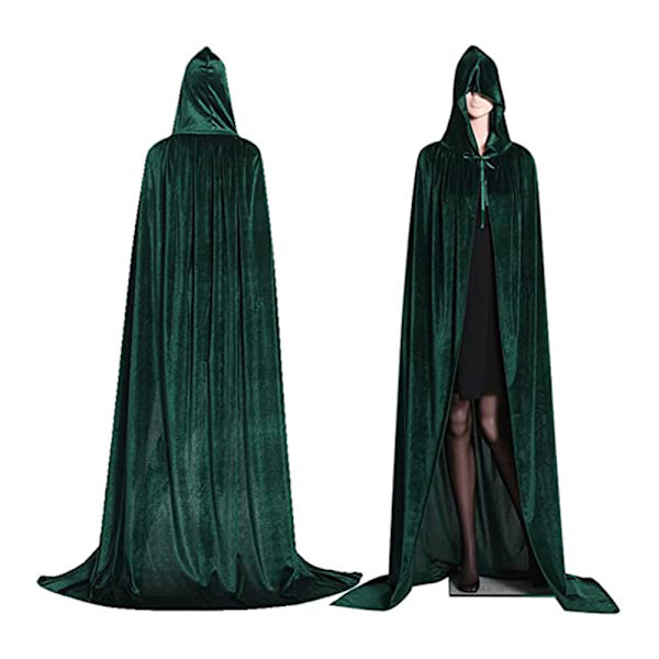 Hooded mantel Unisex vuxen mantel med huva Halloween jul Green L