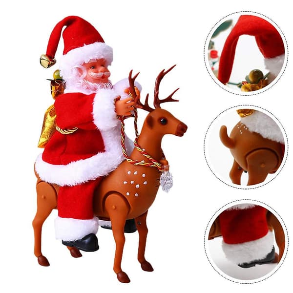 Santa Ren Leksak - Musikalisk Älg skrivbordsdekor för barn - Julklappar