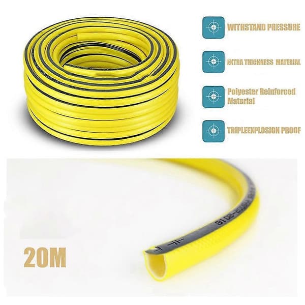 20m PVC Trädgårdsslang Med Tillbehör Högtryck Vattenspray Biltvätt Explosionssäker Trädgårdsslang