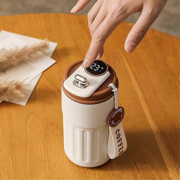 450ML Smart Termosflaske Digital LED Temperatur Kaffekopp Rustfritt Stål Termisk Kopp Tumbler Mu