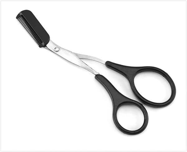 2 ST Øyenbrynstrimmersaks med kam Øyenvippeformende Kutter Shaper Beauty Tool (svart)