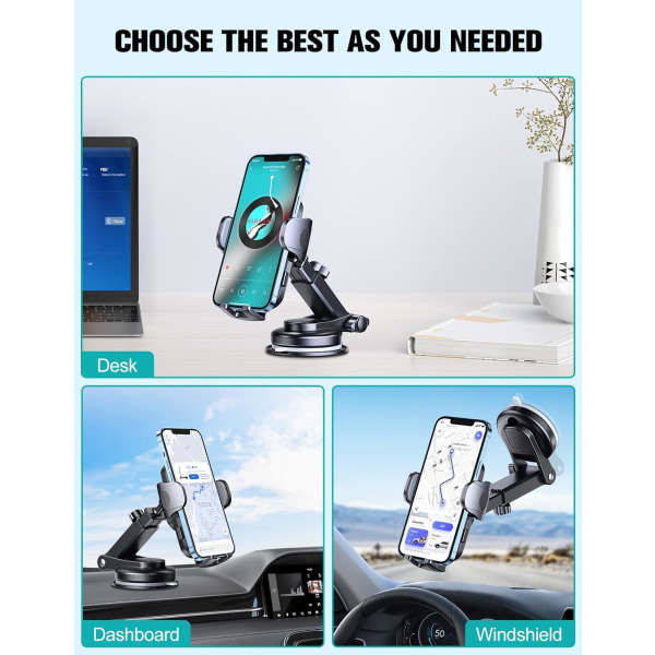 Telefonholder til bil, [Falder aldrig af suget] Biltelefonholder