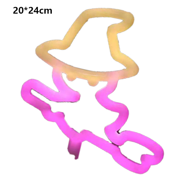Halloween LED neonskiltlys, halloweenlampe med batteri wizard
